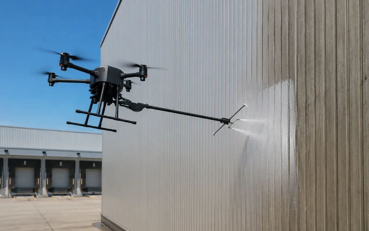 Nettoyage de bardages par drone