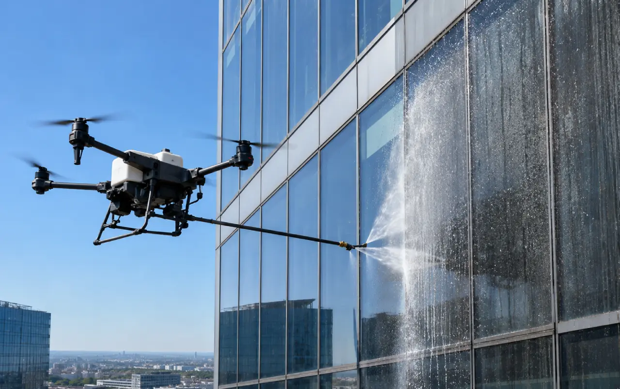 Nettoyage de façades par drone